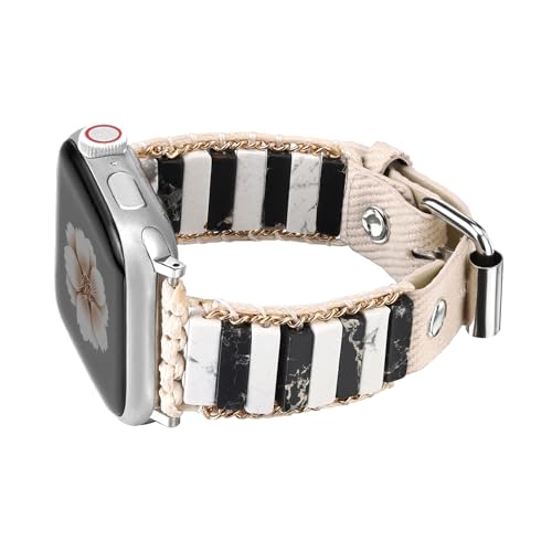 CHARMINGO ���g���ґg�u���X���b�g Apple Watch�p�o���h 38mm 40mm 41mm ���f�B�[�X �n���h���C�h �{�[�z�[ �W���X�p�[�X�g�[�� �r�[�Y�X�g���b�v iWatch �o���h SE 3 Ultra 2 3 Series 1110 