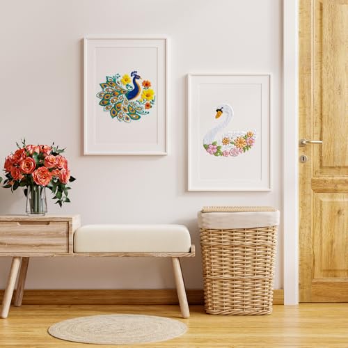 Image of Louise Maelys Swan Floral Embroidery Kit for Beginners DIY Gift Set | Cross Stitch Kit for Adults Creates Relaxing Crafts and DIY Needlepoint Kit for Handmade Decor, Gifts and Creative Hobbies