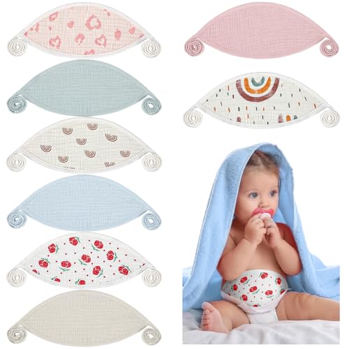 Vabean 8 Pcs Baby Newborn Infant Belly Wrap Adjustable Muslin Com...