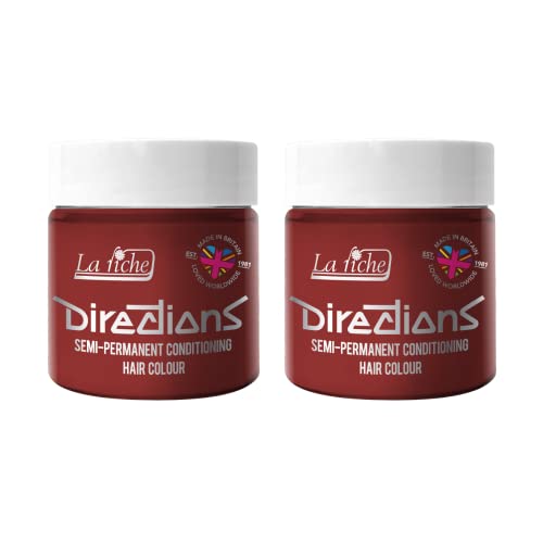 La Riche Directions Semipermanente Haarfarbe 100 ml Dose 2er-Pack (Pillarbox Red)