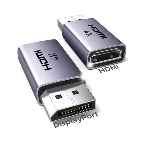UGREEN 4K DisplayPort to HDMI Adapter 2-Pack Unidirectional DisplayPort to HDMI Adapter 4K@30Hz/2K@60Hz Compatible with Dell Lenovo HP HDTV AMD NVIDIA and More
