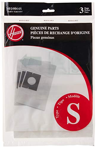Image of Hoover Vacuum Cleaner Bags for Canister Vacs, Pack of 3, White, Type S