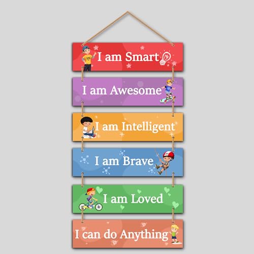 Parkota House Kids Room Wooden Wall Hanging Wall Decoration For Bedroom Living room Home Décor Gift Items-Multicolor Large Size (Kidsroom-7)