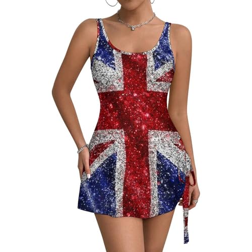 Dresses for Women British Flag Sexy Split Strap Dress M