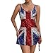 Dresses for Women British Flag Sexy Split Strap Dress M