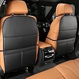 Lemonior 車 キックガード 汚れ保護シート PUレザー 2点セット 取付簡単 後部座席 プロテクター 汚れ防止 蹴り防止 シートバックプロテクター 内装パーツ 取り付け簡単 運転席/助手席対応 2タイプ ブラック