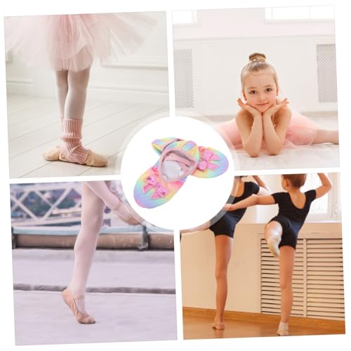 Happyyami Girls Ballet Shoes for Dance Practice Soft Sole Gymnastics Slippers for Toddlers Flexible Non-Slip Dance Shoes for Boy Girl Comfortable Iridescent Design2