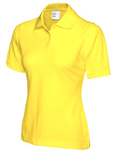 Ladies Premium Pique Polo Shirt (UK 14, Yellow)