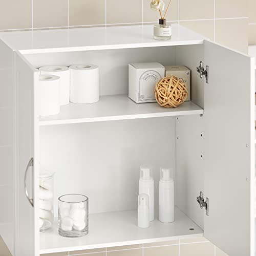 SoBuy Cabinet Kitchen Bathroom Storage Cabinet Wall Small Cupboard Shelf Corner Wall-mounted Cabinet with Adjustable Shelf for خزانة مطبخ Bathroom,Kitchen,60x30x60cm,خزانة حمام FRG231-W