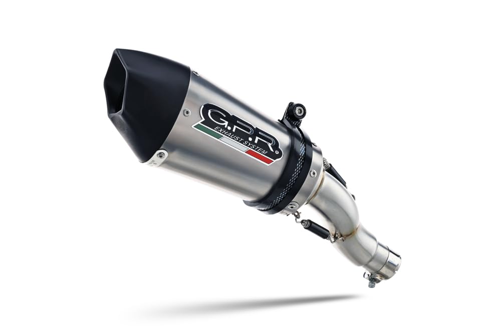 Scarico GPR compatibile con Yamaha Mt-03 2021-2023, GP Evo4 Titanium, Scarico omologato, silenziatore con db killer estraibile e raccordo specifico