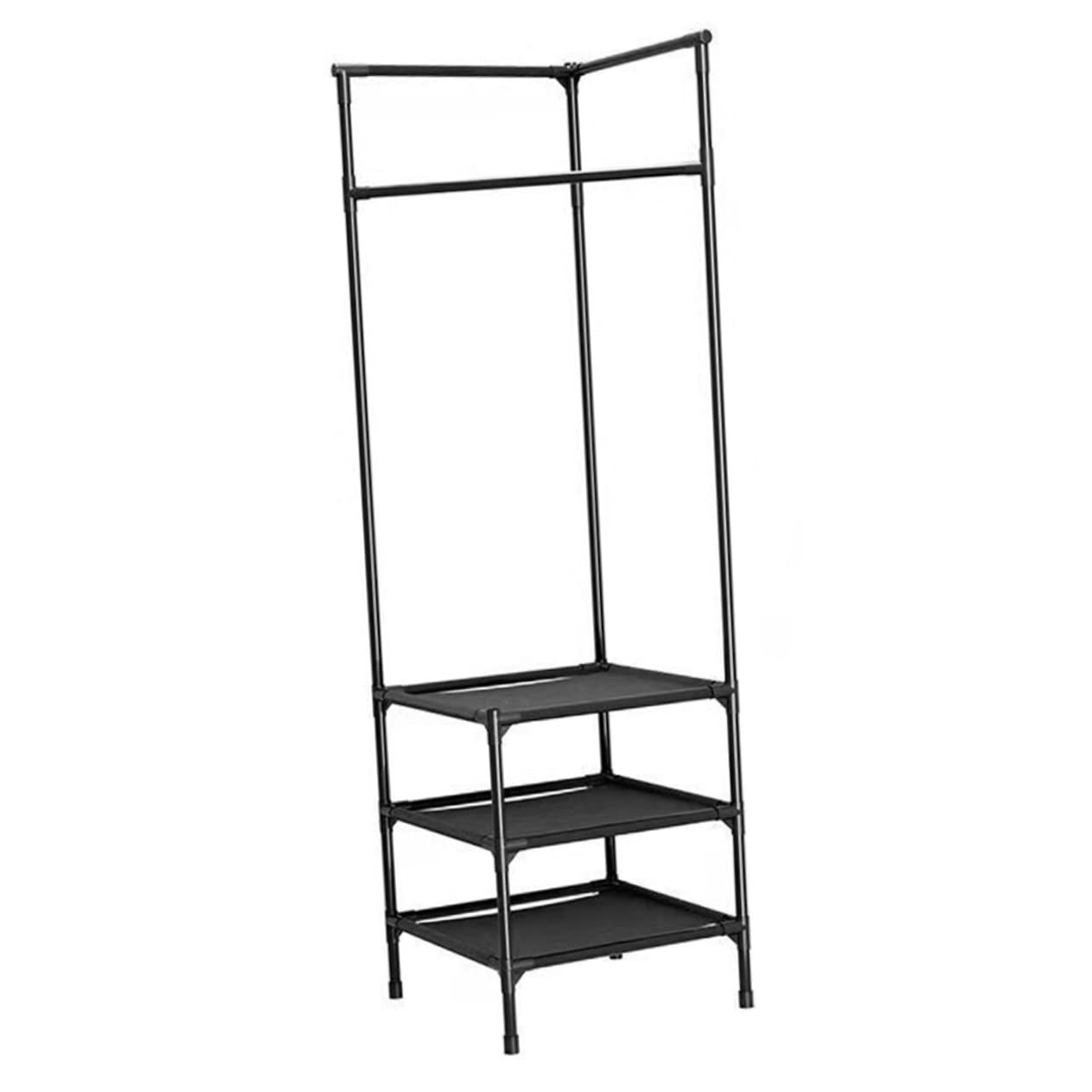 Porte-vêtements d'angle en métal finis les vêtements froissés et l'entrée encombrée