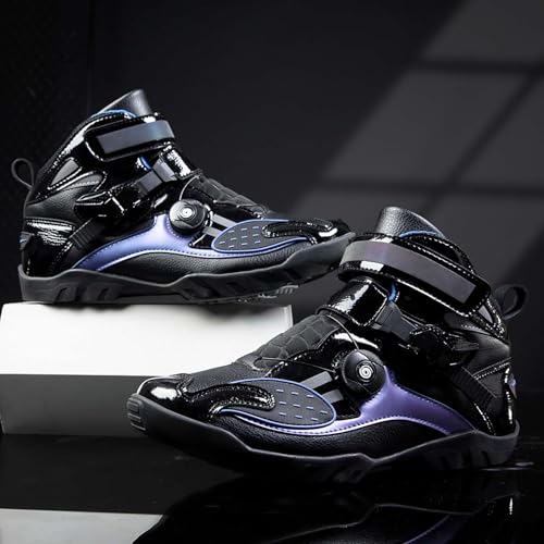 Men's Motorcycle Boots Slip Resistant Waterproof Motorcycle Combat Riding Boots Women's Fashion Motorcycle Short Boots Teenagers Street Racing Boots Outdoor Hiking Boots4