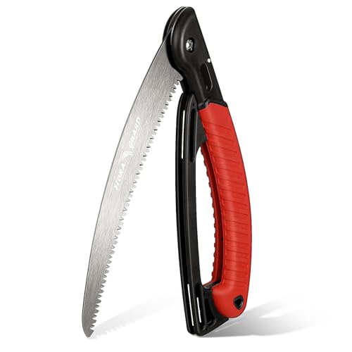 FLORA GUARD 10 Inch Folding Pruning Saw – Hand Garden Saw for Trees with Non-Slip Handles and Safey Lock, Sturdy and Lightweight