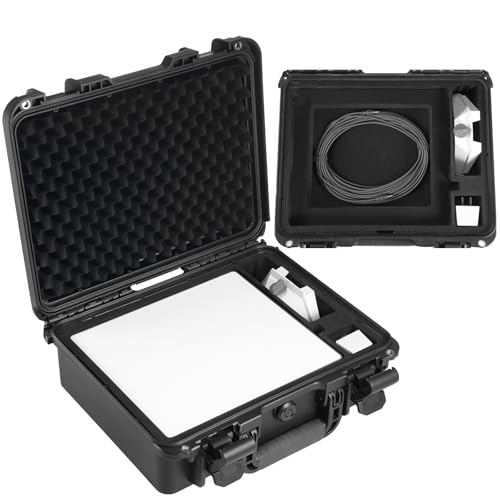 ZENACCE Waterproof Hard Case for Starlink Mini, Travel Carrying Case with Kickstand, Power Adapter, Pipe Adapter, Cables and Other Accessories