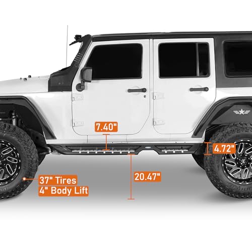 Estribos laterales para Jeep Wrangler JK 4 puertas miniatura 4