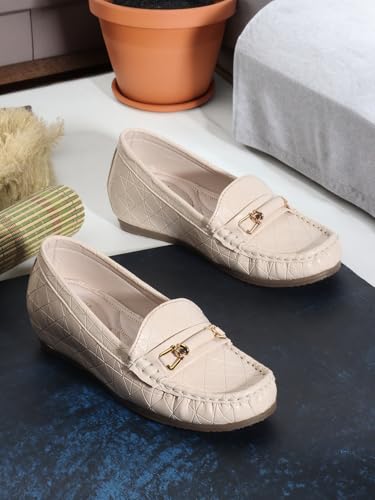 Image of Carlton London Women Comfortable Slip On Flat Loafer Ballet with Heels, for Party and Wedding, Casual and Formal Occasions