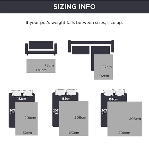 BEDSURE wasserdichte Hundedecke - 76x178 cm rutschfeste Hundedecke zum Schutz der Couch, Hundematte waschbar, Hundedecke für unterwegs, Kratzfest, schmutzabweisend, Grau