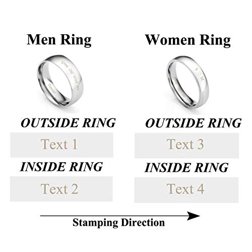 Personalized Master Custom Engraved Name His & Hers Real Love Matching Rings Set Stainless Steel Couples Pendant Necklaces For Engagement Wedding Valentine's Day Anniversary #TOP3