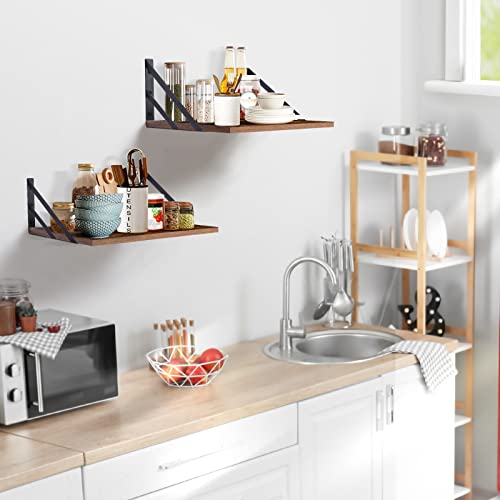 Tectocker-Dou 2 Pc Deep Floating Shelves ; 15.7” Long X 11.8” Deep Wall Mounted Hanging Shelves For Living Room, Kitchen, Office, Bathroom And Bedroom Decor; Storage And Display Shelf Set #TOP5