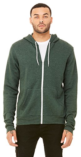 BELLA+CANVAS ® Unisex Sponge Fleece Full-Zip Hoodie - Heather Forest