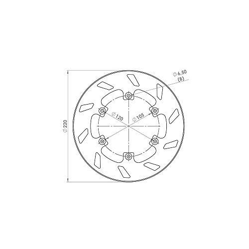 Disque frein moto ar NG arrière 220mm Rieju RS1 125 Urban Special