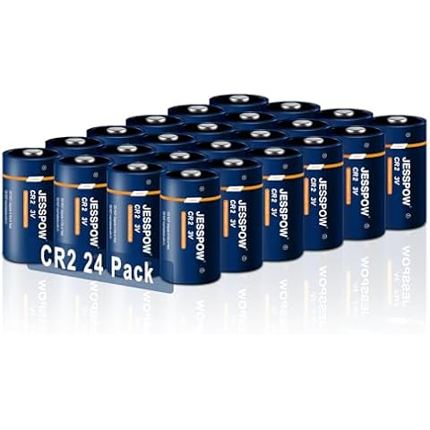 JESSPOW CR2 Lithium Battery (24-Pack), CR2 3V Batteries High Power Lithium Battery for Flashlight, Range Finder, Photo Cameras, Alarm Systems and More （Non-Rechargeable） Cover
