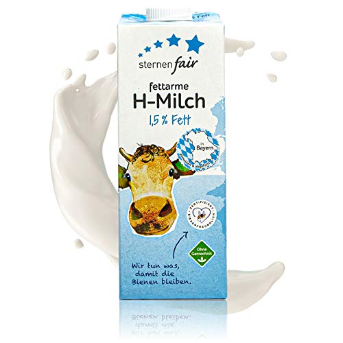sternenfair - H-Milch fettarm 1,5 % in 1 Liter Packung - Haltbare Milch aus Bayern - Artgerechte Tierhaltung, ohne Gentechnik und Bienenfreundliche Flächenbewirtschaftung Cover
