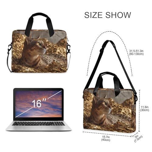 Maletín para laptop con estampado de gato y múltiples bolsillos miniatura 5