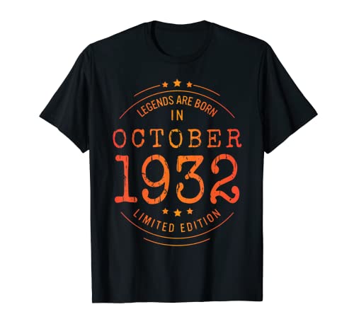 Cumpleaños Octubre 1932 Edición Limitada Regalo Used Vintage Camiseta