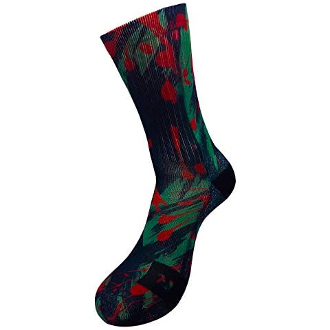 Green Art for Sneakers Style Socks with Handmade Motif Design 3D Printing Socks for Basketball Volleyball Tennis Fitness Running Cycling Breathable Coolmax Sports Socks for High Performance (9-11) Cover