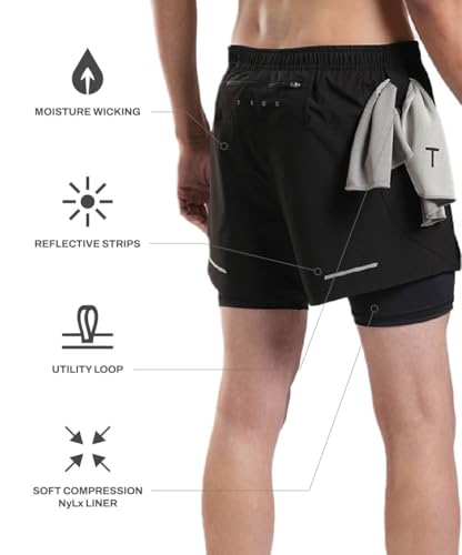TEGO Men’s Pacer 5” Lined Shorts Gray Light Grey - Image 5