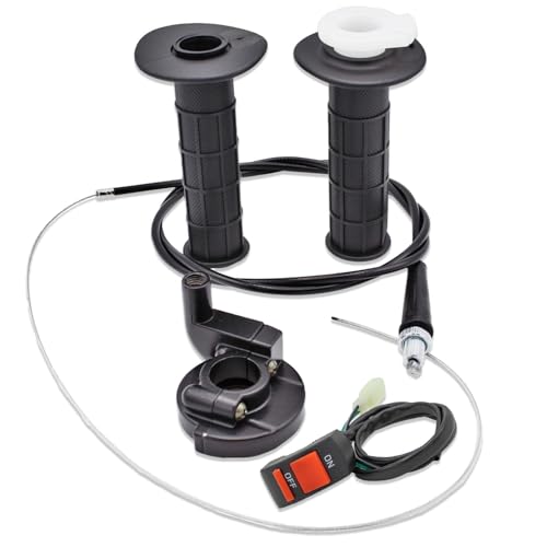 Jiavlyx Manopole Acceleratore, Manopole Moto 22mm, 2 Manopole + 1 Cavo Acceleratore + 1 Sedile Acceleratore + 1 Interruttore, Per Moto Da Cross 50-250cc, Bici Da Cross, Pocket Bike
