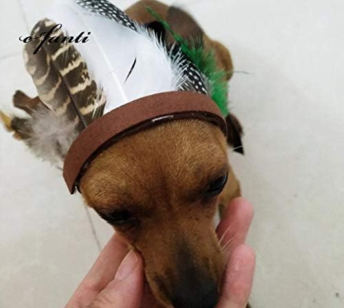 Miniatura 6 de Accesorio para disfraz de mascota, sombrero ajustable de plumas indias para fiesta de Halloween