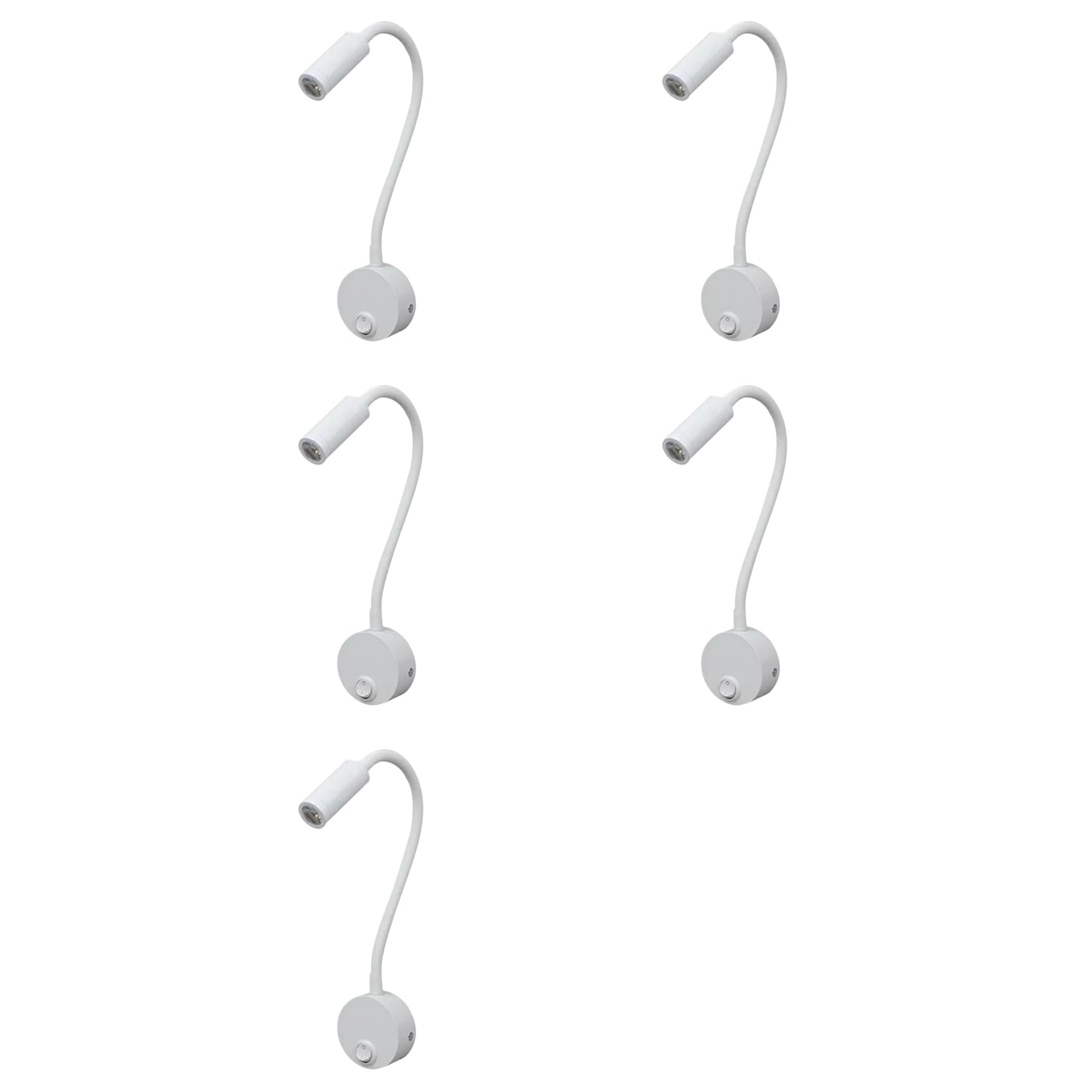 Hndhbfgrt 5X 3W Wall Mounted Reading Light Flexible Gooseneck LED Sconce Lamp for Bedroom, Workbench, Studio Reading Lamp