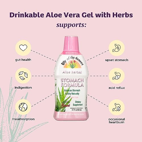 Lily Of The Desert 026395400324 Stomach Formula, Organic Aloe Vera Juice thumb #1