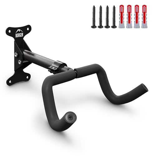Borgen Soporte de Pared para Colgar Bicicletas   Ángulo y Distancia Ajustables, para Bicicleta de Carreras, Plegable, MTB   Acolchado Extra Suave