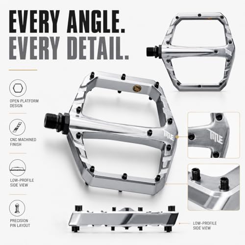 Pédales chromées pour VTT et vélo de route à profil concave bas - 5