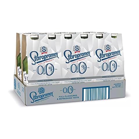 Staropramen 0.0% Alcohol Free Lager 24 x 330 ml (bottles) Cover