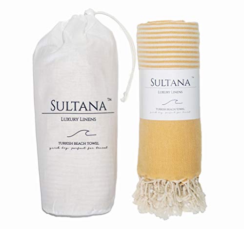 Sultana Luxury Linens Turkish Beach Towels | 100% Soft Turkish Cotton | XL: