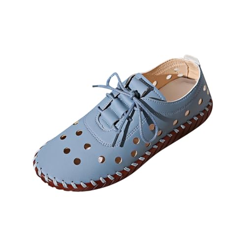 Sandales plates creuses respirantes femme bout rond lacet chaussure été souple