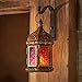 Retisee 2 Pcs 6.7 Inch Moroccan Lantern Decorative Hanging Indoor & Outdoor, Vintage Metal Candle Lantern Holder, Mini Candle Holder, for Table, Patio, Porch, Shelf, Ramadan Eid Ul Fitr Home Decor