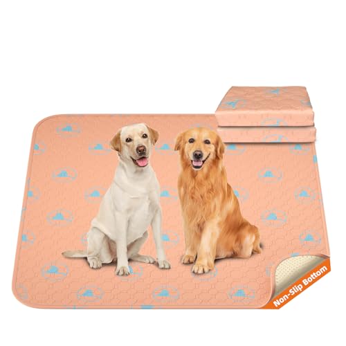PJYuCien Washable Pee Pads for Dogs 2 Pack, 36" x 36" Reusable Pee Pads for Dogs, Leak-Proof Pet Training Pads, Puppy Pads for Non-Slip, Designed for Dog Pen, Whelping Pad, Potty Training (Orange)