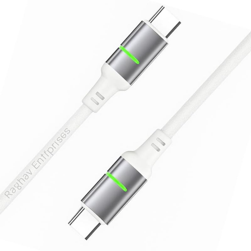 Image of Type C to Type C Cable 65W Braided PD Fast Charging, Data Sync, 1.5 Meter Tangle Free Wire Compatible with Gionee Elife S Plus usb LED Light Display - TO