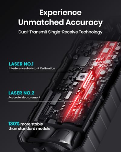 Foto von 70M Laser Entfernungsmesser, MiLESEEY Lasermessgerät mit Elektronischer Neigungssensor, ±2mm Genauigkeit, Pythagoras, Fläche und Volumen, Hintergrundbeleuchtetes 2