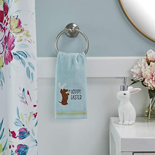 Image of SKL Home Hoppy Easter Hand Towel 2pc Set for Bath /Kitchen /Bar & Gift, Aqua