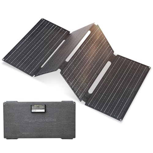 ALLPOWERS Foldable Solar Panel 60W, Portable Solar Panel kit, Foldable Solar Charger for Portable Power Station, Solar Generator Camping, Laptops, Outdoor, Camping, RV, Motorhome, Balcony, Garden