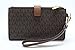 Michael Kors Jet Set Travel Double Zip Wristlet - Signature PVC (Brown PVC/Dark Acorn)