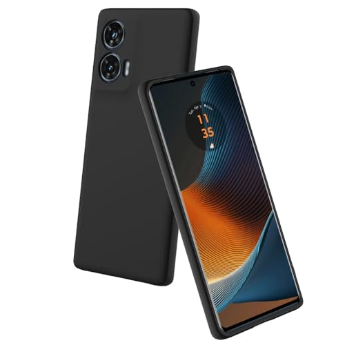 Image of Back Cover for Motorola Moto G96 5G / Edge 50 Fusion 5G | Full Camera Protection | Premium Liquid Silicon Case | Flexible Bumper Case for Motorola Moto G96 5G / Edge 50 Fusion 5G (Black)