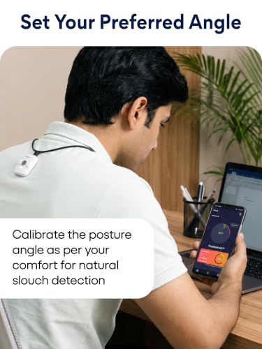 Image of FOVERA Smart Posture Corrector Trainer & Tracker for Men & Women - Posture Training Device with App Support, Slouch Alert Vibration, Progress Tracking, Silicone Neck Belt with Magnetic Lock