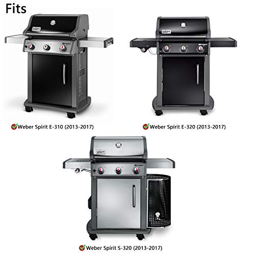 Hongso 7636 15.3" Stainless Steel Flavorizer Bars Replacement For Weber Spirit 300 Series E-310, E-320, S-310, S-320 With Front Mounted Control Panel Grills 46410674 46510001 5-Pack Heat Plates, 20Ga #TOP5